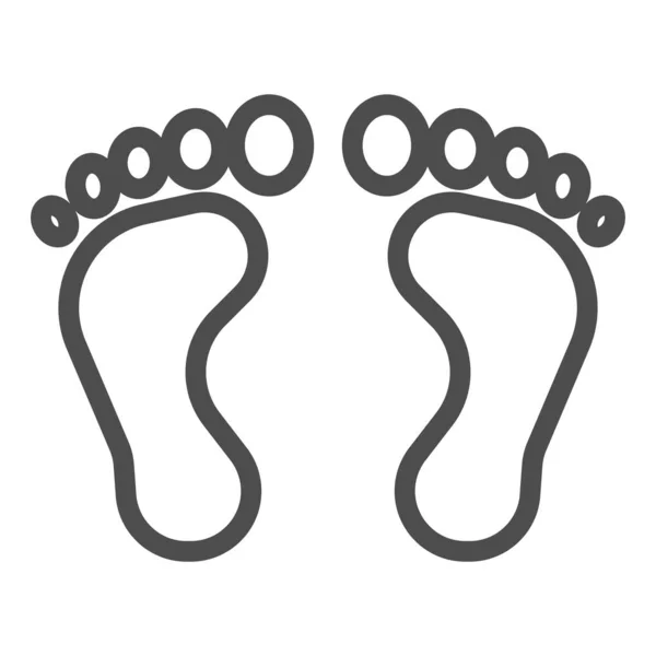 Fötter linje ikon, människokroppen koncept, bar fotavtryck tecken på vit bakgrund, fotavtryck ikonen i kontur stil för mobila koncept och webbdesign. Vektorgrafik. — Stock vektor