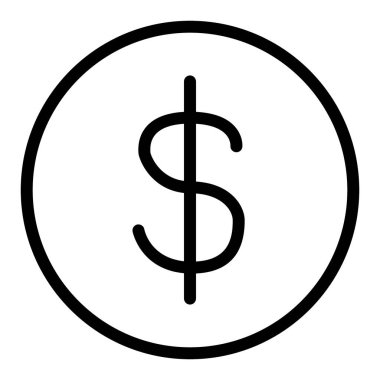 Dolar işareti simgesi. Para birimi vektör çizimi beyaza izole edildi. Para sembolü tasarımı, web ve uygulama için tasarlandı. Eps 10.