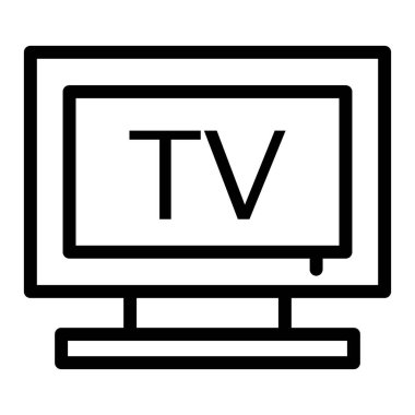 Televizyon hattı simgesi. Televizyon vektör illüstrasyonu beyazda izole edildi. Web ve uygulama için tasarlanmış ekran ana hatları tasarımı. Eps 10.