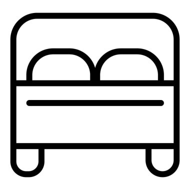 Çift sıra ikonu. Mobilya vektör çizimi beyaza izole edildi. Yatak odası tasarımı, web ve uygulama için tasarlanmış. Eps 10.