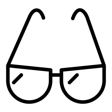 Gözlük çizgisi simgesi. Gözlük işareti vektör illüstrasyonunu beyaza izole ettim. Güneş gözlüğü tasarımı, web ve uygulama için tasarlandı. Eps 10.