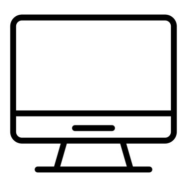 Bilgisayar çizgisi simgesi. Masaüstü vektör illüstrasyonu beyazda izole edildi. Web ve uygulama için tasarlanmış tasarımı izle. Eps 10.