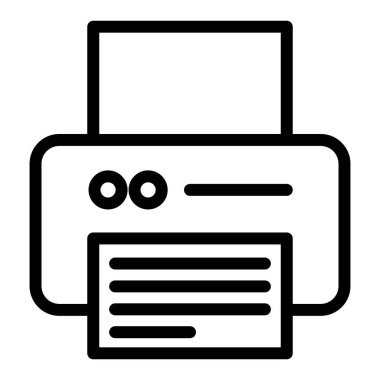 Yazıcı satırı simgesi. Ofis yazıcı vektör illüstrasyonu beyaza izole edildi. Aygıt tasarımı, web ve uygulama için tasarlandı. Eps 10.