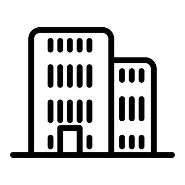 Bina çizgisi simgesi. Mimari vektör çizimi beyaza izole edildi. Ofis tasarımı, web ve uygulama için tasarlanmış. Eps 10.