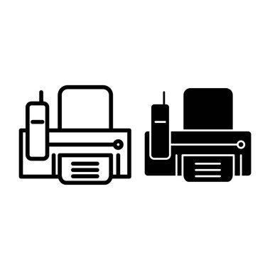 Faks hattı ve sembol. Beyaz üzerine izole edilmiş vektör illüstrasyonunu yazdır. Telefon hattı tasarımı, web ve uygulama için tasarlandı. Eps 10.