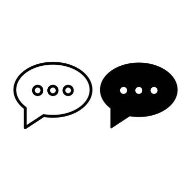 Konuşma balonu çizgisi ve sembol. Mesaj vektör illüstrasyonu beyaza izole edildi. Web ve uygulama için tasarlanmış sohbet hattı tasarımı. Eps 10.