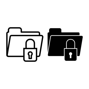 Dizin satırını ve sembol simgesini kilitle. Dizin vektör illüstrasyonundaki asma kilit beyazda izole edildi. Kilitli dizin ana hatları tasarımı, web ve uygulama için tasarlandı. Eps 10.