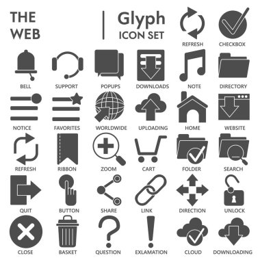 Web glyph SIGNED simge seti, sistem sembolleri koleksiyonu, vektör çizimleri, logo illüstrasyonları, ortam işaretleri beyaz arkaplanda izole edilmiş katı pictogramlar paketi, ep 10.