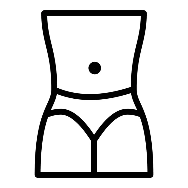 Ikone der Taillenlinie für Frauen. Weiblich in Höschen Vektor Illustration isoliert auf weiß. Frau schlanken Körper umreißen Stil-Design, entworfen für Web und App. Eps 10. — Stockvektor