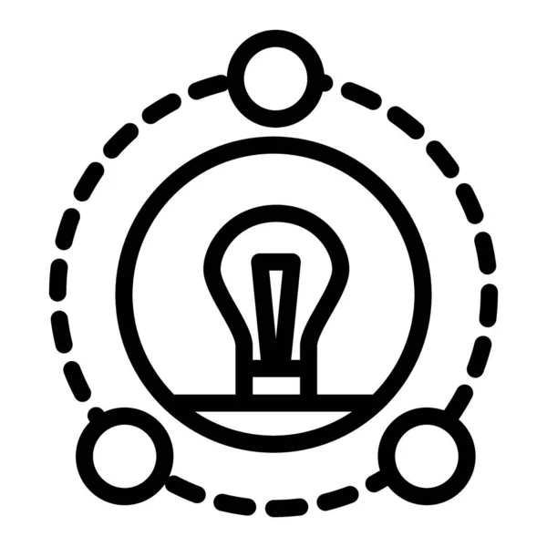 Icono de línea de bombilla. Idea ilustración vectorial aislada en blanco. Diseño de estilo de esquema de intercambio de ideas, diseñado para web y aplicación. Eps 10 . — Archivo Imágenes Vectoriales