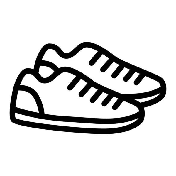 Turnschuhe reihen sich aneinander. Sportschuhe Vektor Illustration isoliert auf weiß. Schuhe umreißen Stil-Design, entworfen für Web und App. Eps 10. — Stockvektor