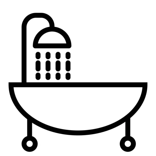 Icône ligne de bain. Illustration vectorielle de douche isolée sur blanc. Conception de style de contour de baignoire, conçu pour le web et l'application. Eps 10 . — Image vectorielle