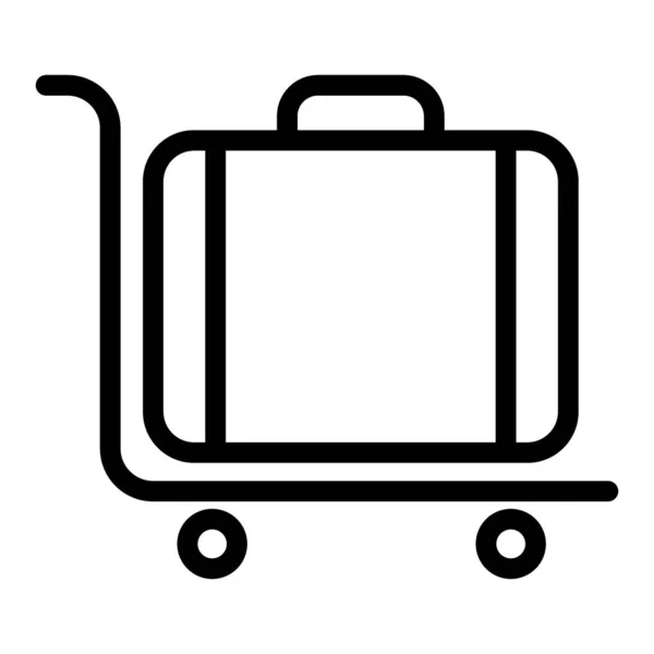 Bagaj hattı ikonu. Kargo taşıma vektör çizimi için el arabası beyaza izole edildi. Ağ ve uygulama için tasarlanmış bagaj tasarımı ile el arabası. Eps 10. — Stok Vektör