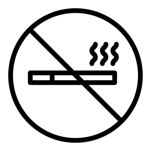 Nincs füstölgő ikon. Tiltott jel vektor illusztráció elszigetelt fehér. Állítsa le a cigaretta vázlat stílusú design, web és alkalmazás. 10. rész. — Stock Vector
