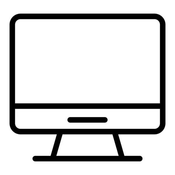 Icono de línea informática. Ilustración vectorial de escritorio aislada en blanco. Monitorear el diseño de estilo de esquema, diseñado para la web y la aplicación. Eps 10 . — Vector de stock