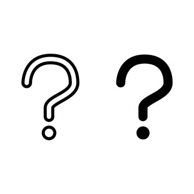 Soru işareti çizgisi ve sembol. Beyaz üzerine izole edilmiş vektör illüstrasyonuna sor. Tahmin işareti tasarımı, web ve uygulama için tasarlanmış. Eps 10.