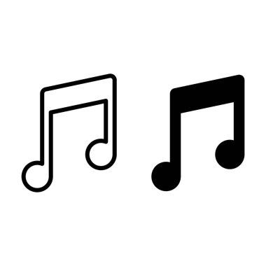 Müzik nota satırı ve sembol. Melodi vektör çizimi beyaza izole edildi. Ses tasarımı, web ve uygulama için tasarlandı. Eps 10.