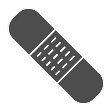 Tıbbi yama, tıp konsepti, beyaz arka planda alçı işareti, mobil konsept ve web tasarımı için bant yardım simgesi. Vektör grafikleri.