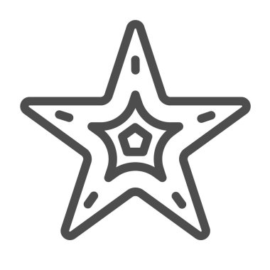 Denizyıldızı çizgi ikonu, denizcilik konsepti, beyaz arka planda seastar işareti, mobil konsept ve web tasarımı için ana hatlı deniz yıldızı ikonu. Vektör grafikleri.
