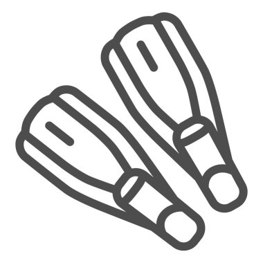 Bir çift palet çizgisi ikonu, denizcilik konsepti, beyaz arka planda yüzgeç işareti, mobil konsept ve web tasarımı için ana hatlı sualtı yüzme ikonu. Vektör grafikleri.