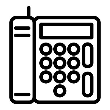 Telefon hattı simgesi. Beyaz üzerine izole edilmiş vektör illüstrasyonunu ara. Telefon hattı tasarımı, web ve uygulama için tasarlandı. Eps 10.