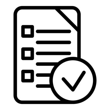 Satır simgesini işaretle. Pano vektör illüstrasyonu beyaza izole edildi. Web ve uygulama için tasarlanmış belge tasarımı. Eps 10.