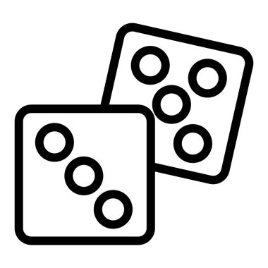 Zar çizgisi simgesi. Kumarhane vektör illüstrasyonu beyaza izole edildi. Küp tasarımı, web ve uygulama için tasarlandı. Eps 10.