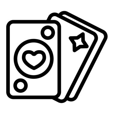 Kart satırı simgesi oynanıyor. Oyun vektör illüstrasyonu beyazda izole edildi. Kumarhane tasarımı, web ve uygulama için tasarlanmış. Eps 10.