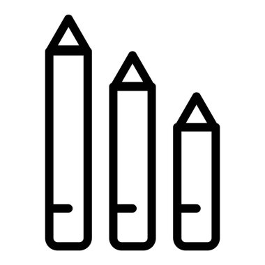 Kalem satırı simgesi. Beyaz üzerine izole edilmiş vektör çizimi çiz. Okul kalemleri web ve uygulama için tasarlanmış tasarım tasarımı. Eps 10.