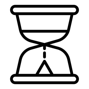 Kum saati çizgisi simgesi. Kum saati çizimi beyaza izole edildi. Geri sayım tasarımı, web ve uygulama için tasarlandı. Eps 10.
