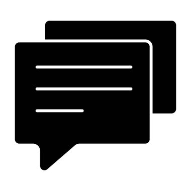 Konuşma baloncuğu simgesi. Sohbet vektörü çizimi beyaza izole edildi. İleti kabartma tasarımı, web ve uygulama için tasarlandı. Eps 10.