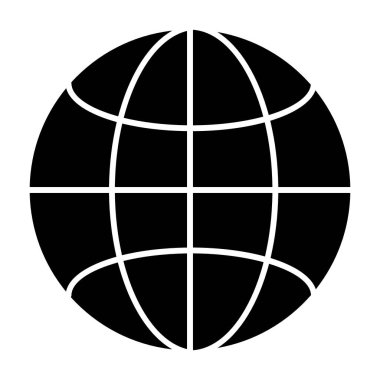 Dünya katı ikonu. Dünya vektör illüstrasyonu beyazda izole edildi. Web kabartma tasarımı, web ve uygulama için tasarlandı. Eps 10.