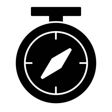 Katı pusula simgesi. Navigasyon vektör çizimi beyaza izole edildi. Yönlendirme kabartma tasarımı, web ve uygulama için tasarlandı. Eps 10.