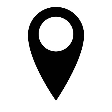 GPS katı simgesi. Konum vektör çizimi beyaza izole edildi. Harita işaretleyici kabartma tasarımı, web ve uygulama için tasarlandı. Eps 10.