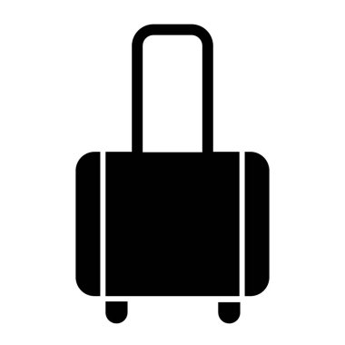 Bavul katı bir ikon. Bagaj taşıyıcı illüstrasyonu beyaza izole edildi. Çanta kabartma tasarımı, web ve uygulama için tasarlanmış. Eps 10.