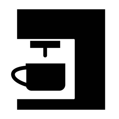 Kahve makinesi simgesi. Kahve makinesi çizimi beyaza izole edilmiş. Ev kabartma tasarımı, web ve uygulama için tasarlanmış. Eps 10.