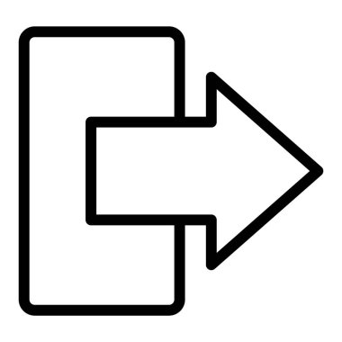 Çıkış işareti simgesi. Kapı ve sağ ok vektör çizimi beyaza izole edildi. Çıkış yönü tasarımı, web ve uygulama için tasarlandı. Eps 10.