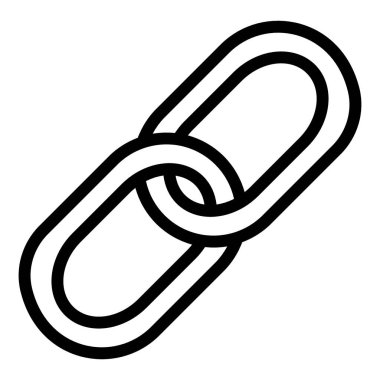 Zincir çizgisi simgesi. Bağ vektör illüstrasyonu beyazda izole edildi. Web ve uygulama için tasarlanmış referans tasarımı. Eps 10.