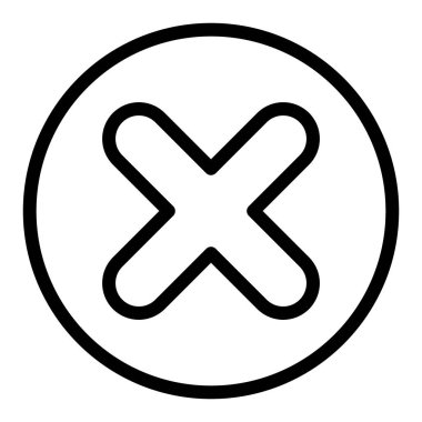 İşaret çizgisi simgesini sil. Çapraz vektör çizimi beyaza izole edildi. Web ve uygulama için tasarlanmış tasarımı kapat. Eps 10.