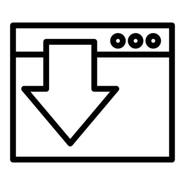 İniş sayfası simgesi. Sayfa vektör illüstrasyonunu beyaza yükle. Web sitesi ve ok tasarımı, web ve uygulama için tasarlandı. Eps 10.