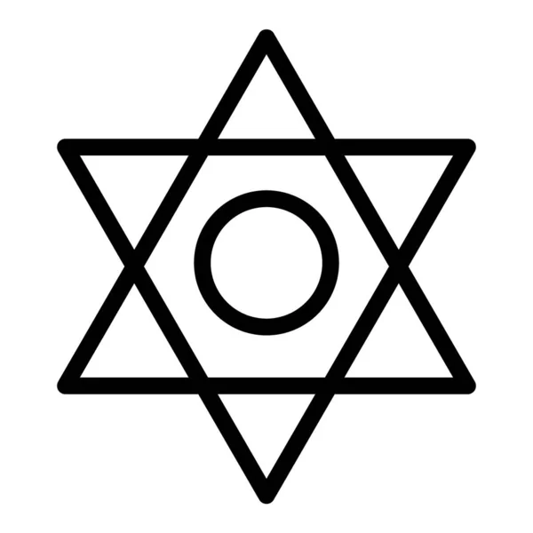 Ícone de linha Pentagrama. Ilustração vetorial estelar de seis pontas isolada em branco. Star of David design de estilo esboço, projetado para web e app. Eps 10 . —  Vetores de Stock