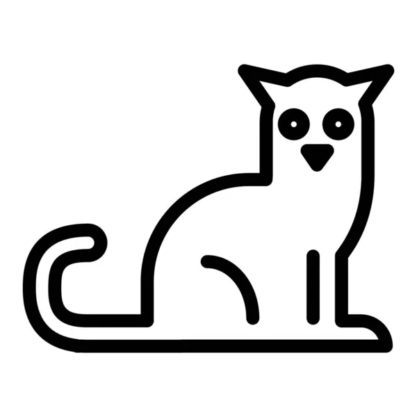 Fekete macska vonal ikon. Kisállat vektor illusztráció elszigetelt fehér. Állati körvonaltervezés, web és app számára tervezve. 10. rész. — Stock Vector