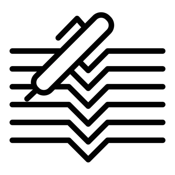 Значок линии ручки и блокнота. Иллюстрация вектора документа изолирована на белом. Школьный блокнот очертания стиль дизайна, предназначенный для веб и приложения. Eps 10 . — стоковый вектор