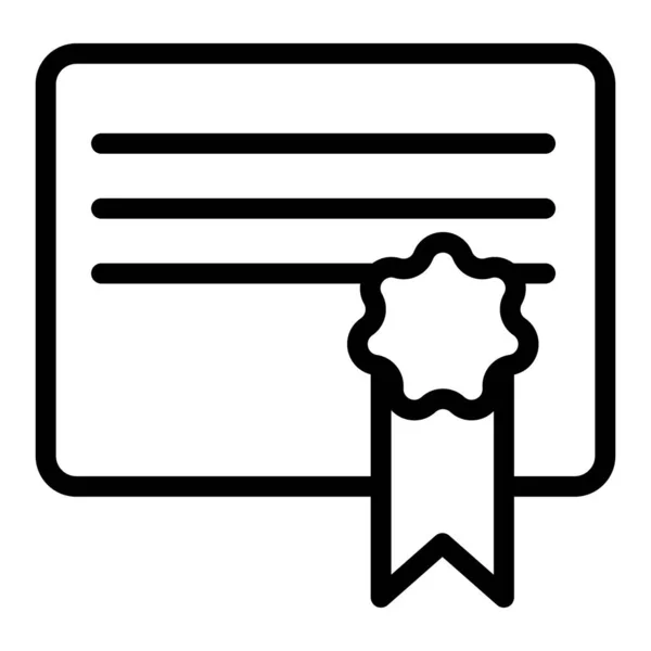 Ikona linii certyfikatów. Ilustracja wektora dokumentu odizolowana na białym. Dyplom zarys stylu projektowania, przeznaczony do sieci web i aplikacji. Eps 10. — Wektor stockowy