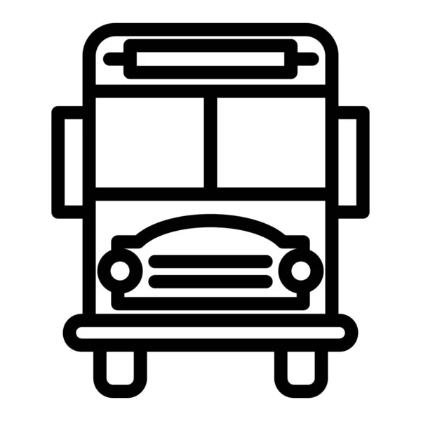 Symbolbild der Schulbuslinie. Fahrzeugvektordarstellung isoliert auf weiß. Transport skizzieren Stil-Design, für Web und App konzipiert. Eps 10. — Stockvektor