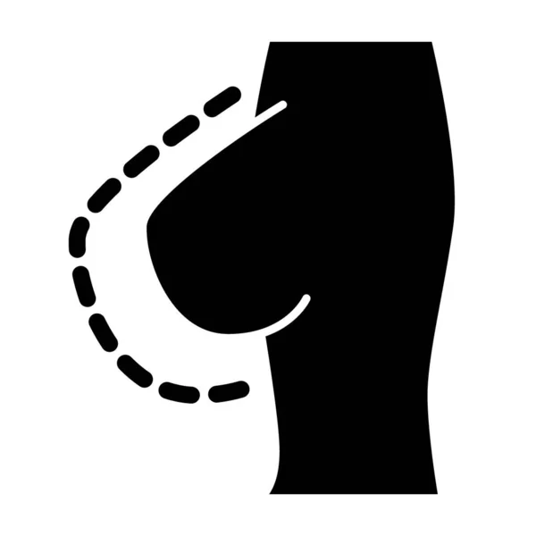 Ampliar la mama icono sólido. Ilustración vectorial de aumento de Brest aislada en blanco. Diseño de estilo glifo de cirugía plástica, diseñado para web y app. Eps 10 . — Archivo Imágenes Vectoriales