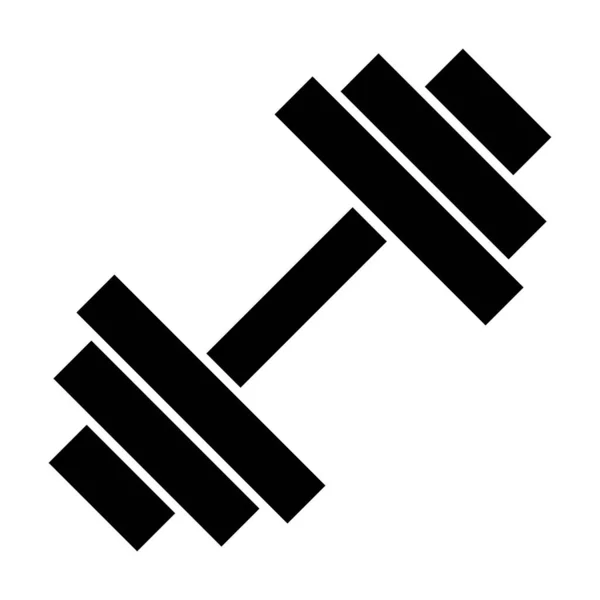 Kurzhantel für Fitness-Studio solide Symbol. Gewichtsvektordarstellung isoliert auf weiß. Langhantel-Glyphen-Design, entworfen für Web und App. Eps 10. — Stockvektor
