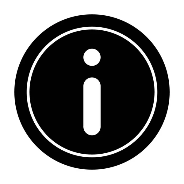 원의 단단 한 아이콘에 있는 정보 상징. 흰색에 분리 된 인포 사인 벡터 일러스트. Faq glyph 스타일 디자인은 웹 과 앱을 위해 설계되었다. Eps 10. — 스톡 벡터