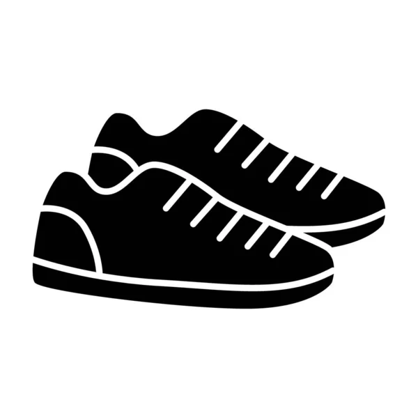 Кроссовки сплошная икона. Векторная иллюстрация спортивной обуви изолирована на белом. Дизайн в стиле глифа обуви, разработанный для веб и приложений. Eps 10 . — стоковый вектор