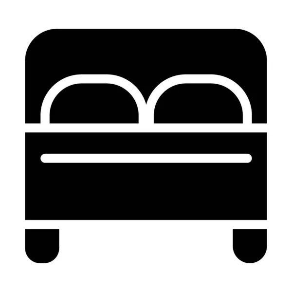 Letto matrimoniale icona solida. Illustrazione del vettore della mobilia isolata su bianco. Design in stile glifo camera da letto, progettato per web e app. Eps 10 . — Vettoriale Stock